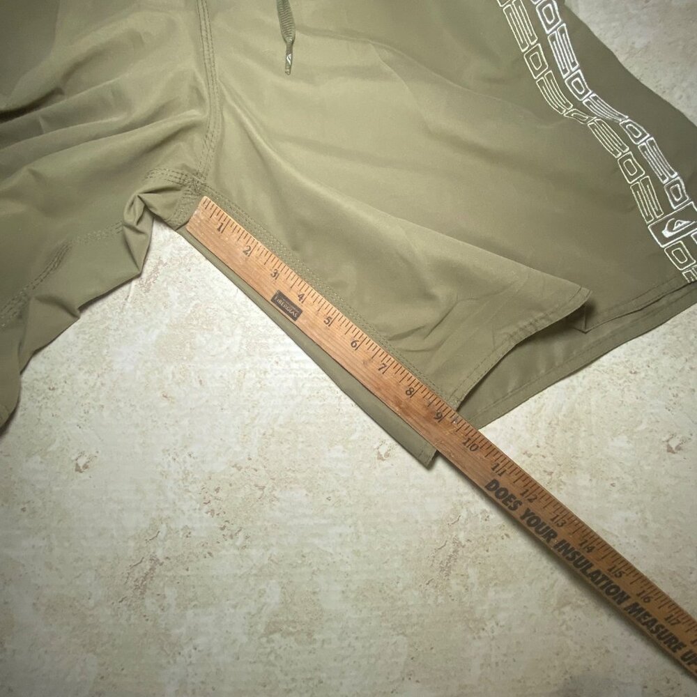 Mens Olive Cargo Swim‎ Shorts With Drawstring Pocket Beach Pool Vacation - Picture 9 of 9